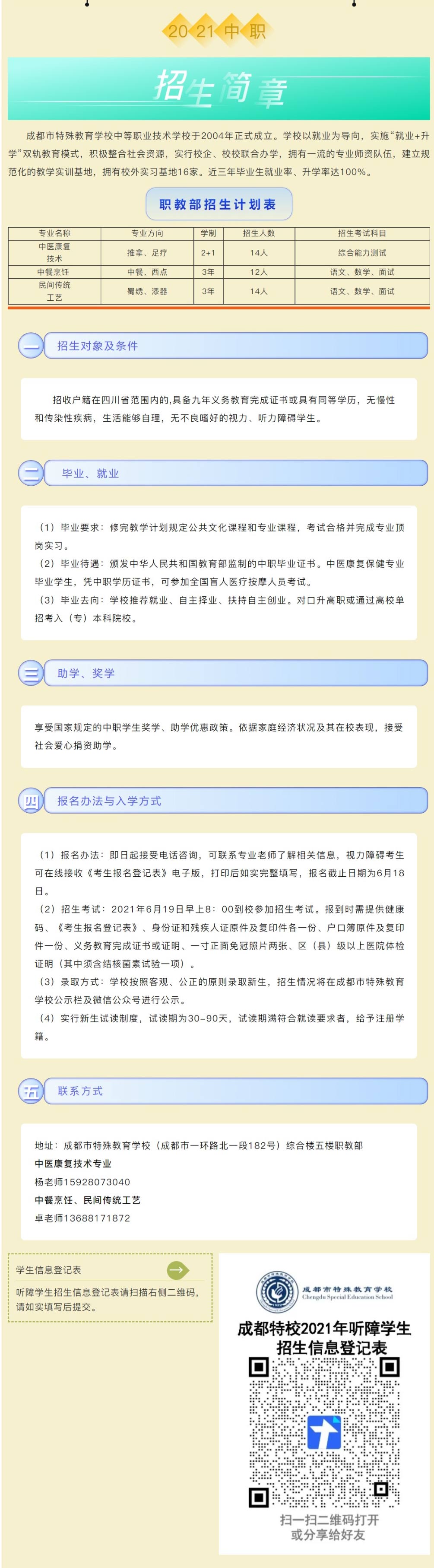 成都市特殊教育学校2021年招生简章