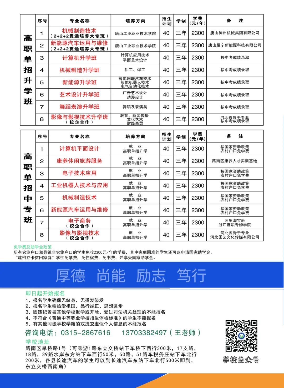 唐山职业学校怎么招生图片