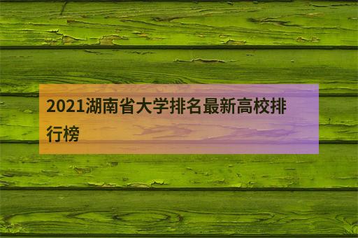 2021湖南省大学排名最新高校排行榜-3